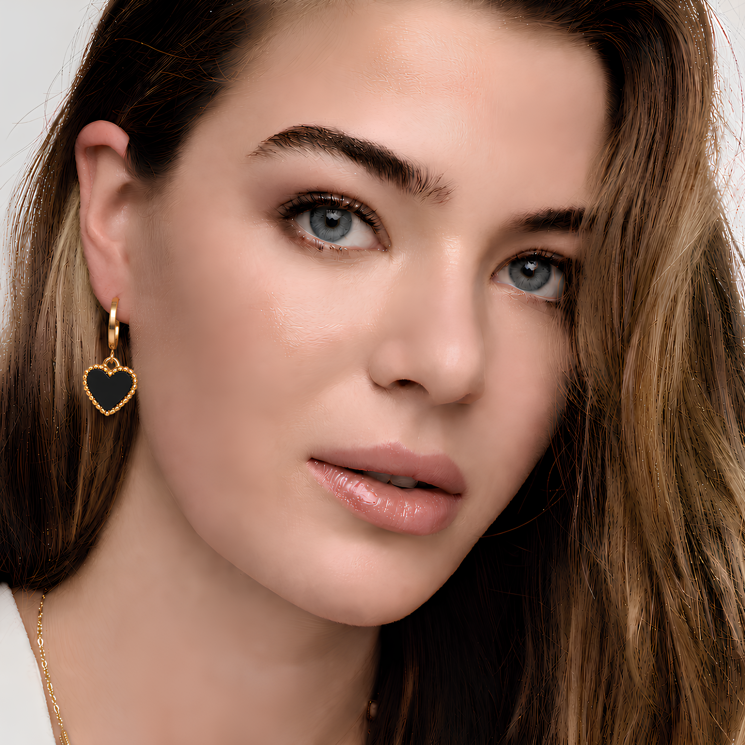Obsidian Heart Earrings