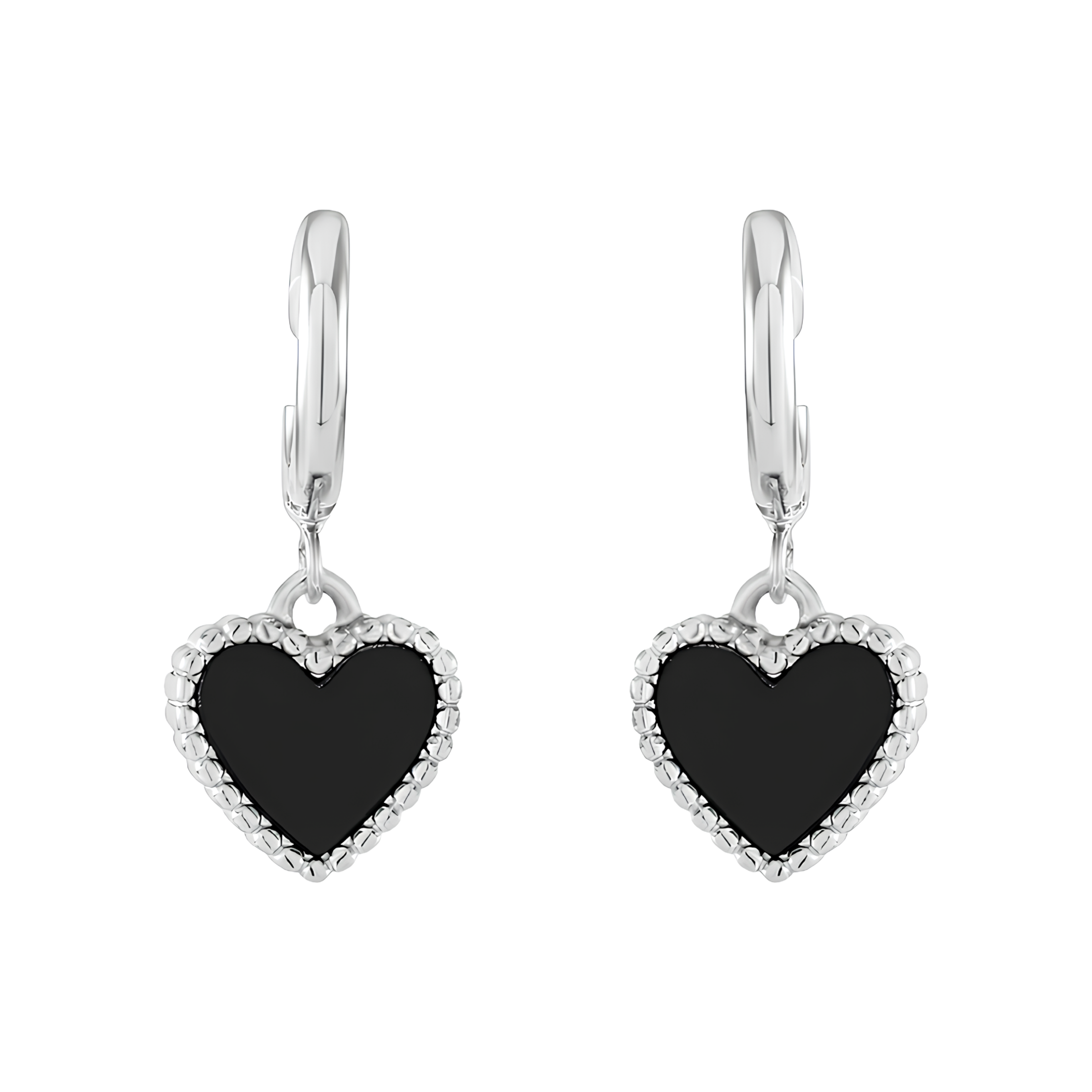 Obsidian Heart Earrings