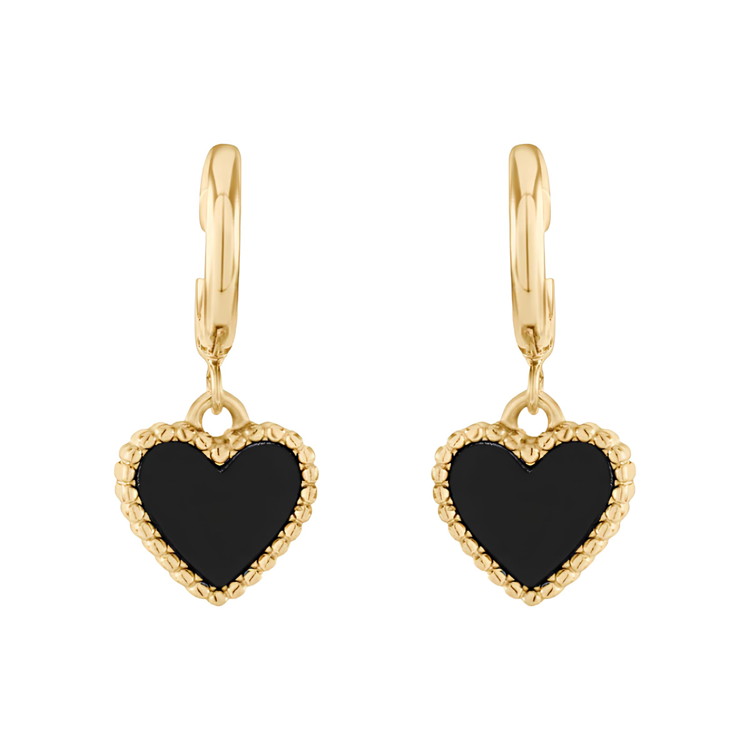 Obsidian Heart Earrings